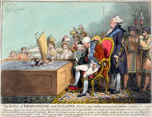 Le roi de Brobdingnag et Gulliver (Planche 2d) publié par Hannah Humphrey en 1804